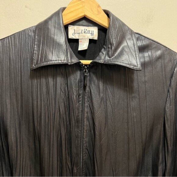 Joseph Ribkoff Black Zip Front Buckle Blouse Size 4 - Picture 6 of 12